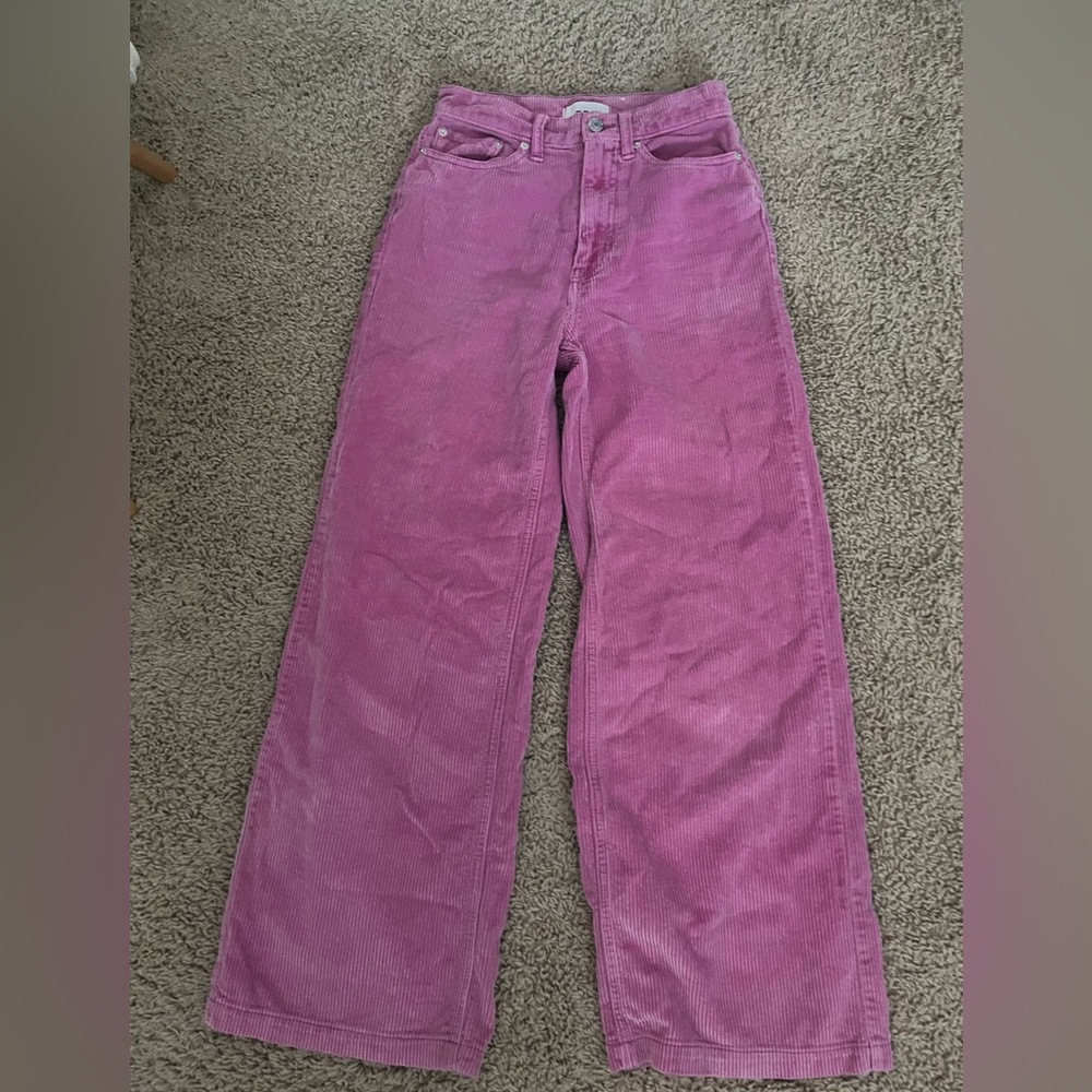 urban outfitters pink corduroy wide leg pants